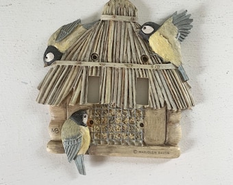 Vintage 1990s Hallmark Marjolein Bastin bird feeder switch plate