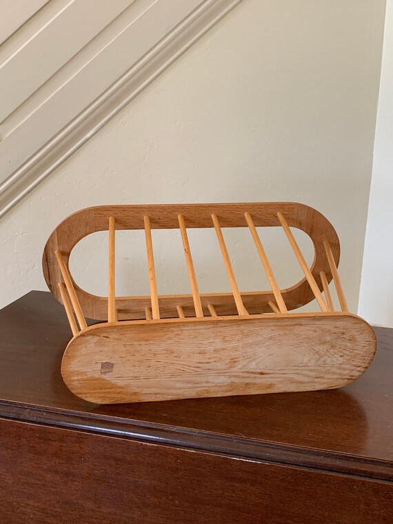 Vintage MCM Wooden Spindle Magazine Rack: Danish Modern Decor - Etsy
