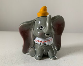 Vintage 1960s ceramic Dumbo Circus figurine / Disney elephant / child room nursery decor