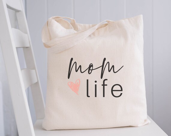 Mom Life Canvas Tote Cotton Tote Reusable Bag Farmers Market