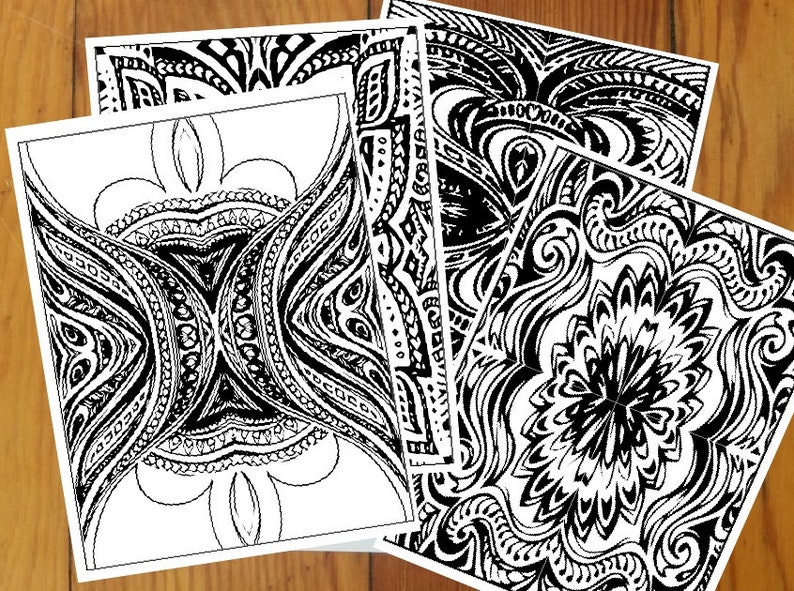 Color Me In Card Set Decorate Your Own Greeting Card Blank Etsy