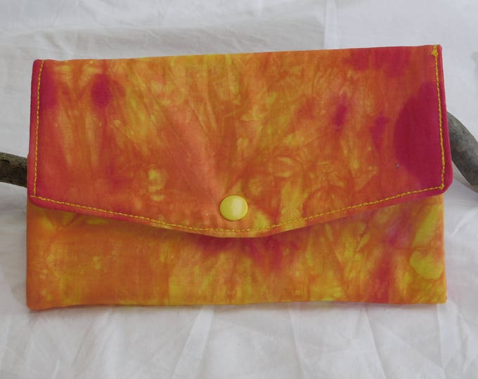 Hand Dyed Wallet Pink Yellow Unique iPhone