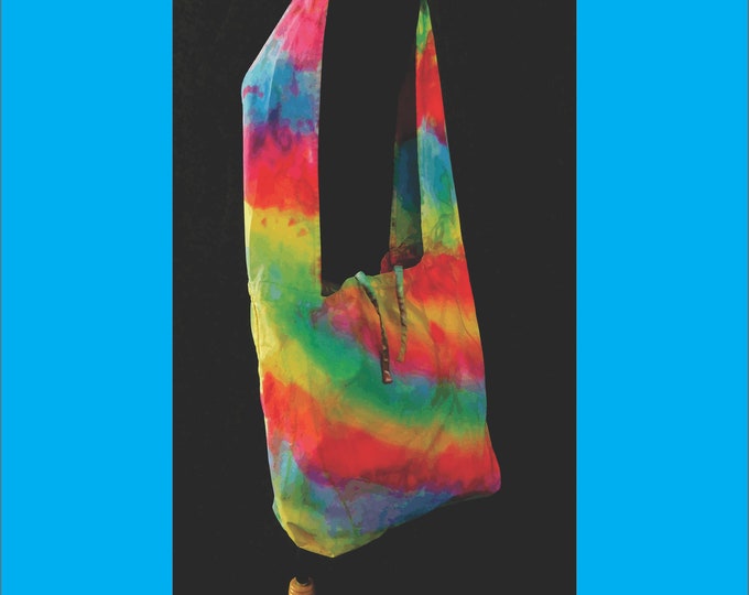 Hand Dyed Painted Bag Shoulder Boho Rainbow LGBTQ Tie-Dye Hippie