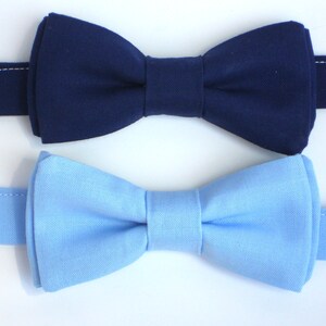 Navy blue bow tie for boys, mens blue bow tie, light blue bow tie, toddler bow tie, 1 year old boy birthday outfit, boys first birthday image 2