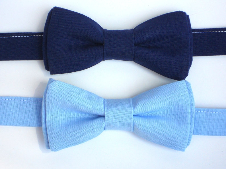 Navy blue bow tie for boys, mens blue bow tie, light blue bow tie, toddler bow tie, 1 year old boy birthday outfit, boys first birthday image 2