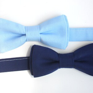 Navy blue bow tie for boys, mens blue bow tie, light blue bow tie, toddler bow tie, 1 year old boy birthday outfit, boys first birthday image 3