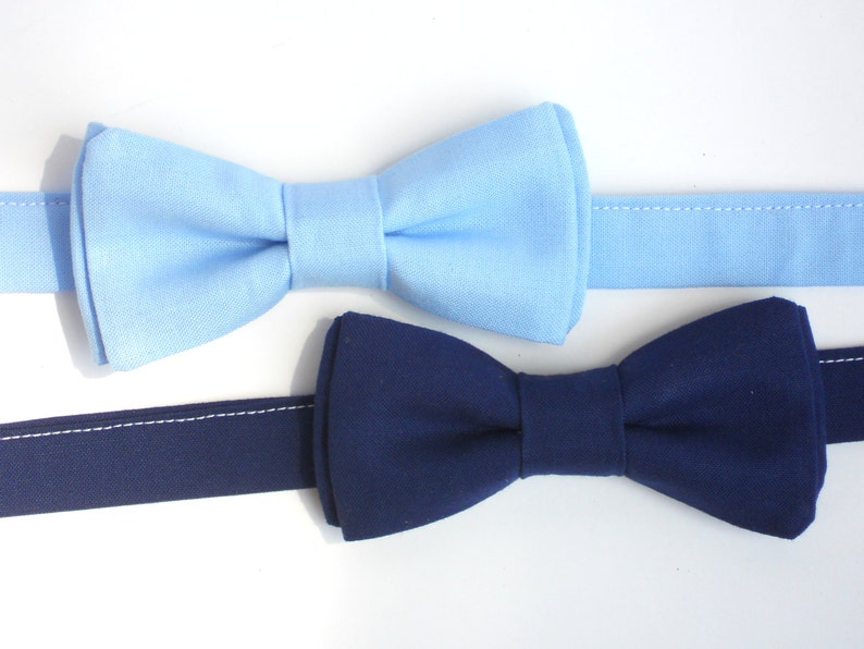 Navy blue bow tie for boys, mens blue bow tie, light blue bow tie, toddler bow tie, 1 year old boy birthday outfit, boys first birthday image 3