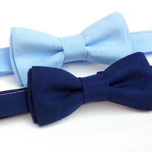 Navy blue bow tie for boys, mens blue bow tie, light blue bow tie, toddler bow tie, 1 year old boy birthday outfit, boys first birthday image 1