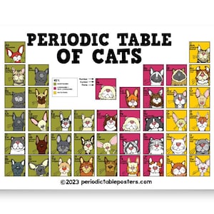 Periodensystem der Katzen Poster