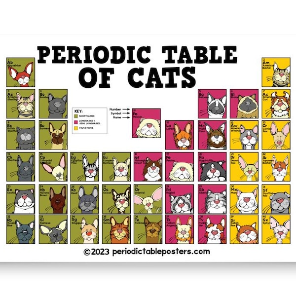 Periodic Table of Cats Poster