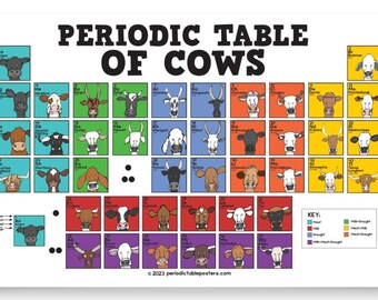 Periodic Table of Cows Poster