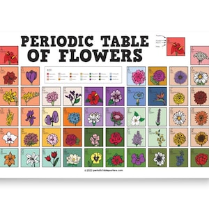 Periodic Table of Flowers Poster
