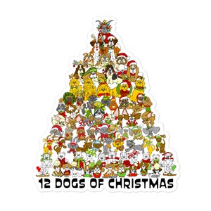 12 Dogs of Christmas Tree Bubble-free stickers image 3