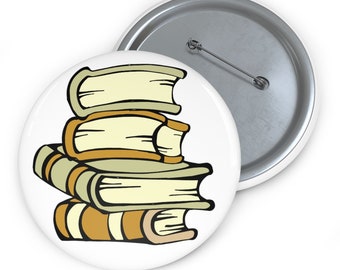 Books Custom Pin Buttons