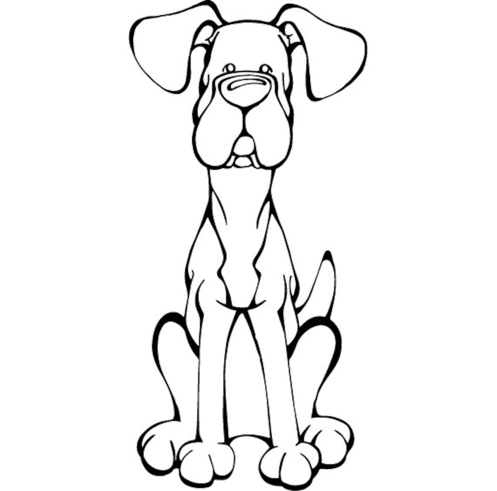Great Dane Natural Ears Decal Dog - Etsy
