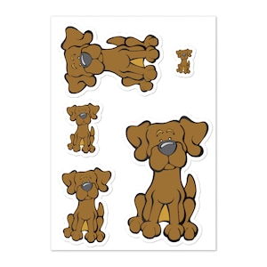 Hoja de pegatina de Chocolate Labrador Retriever