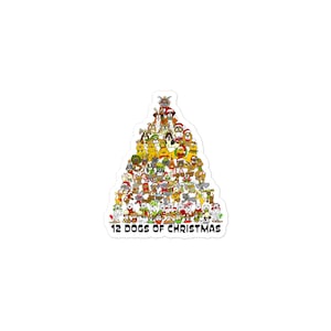 12 Dogs of Christmas Tree Bubble-free stickers image 1