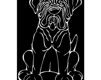 Dogue de Bordeaux Decal Dog