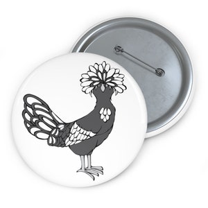 Polish Chicken Pin Buttons
