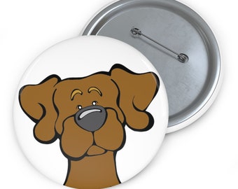 Chocolate Lab Pin Buttons