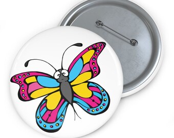 Pansexual Butterfly Pin Buttons