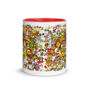 The Twelve Dogs of Christmas Mug with Red Inside image 3