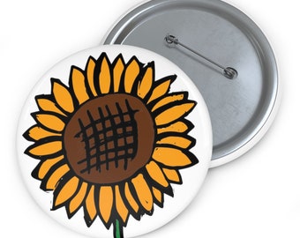 Sunflower Custom Pin Buttons