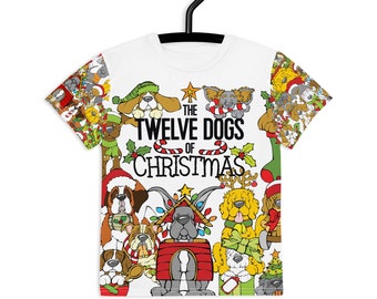 The Twelve Dogs of Christmas Youth crew neck t-shirt