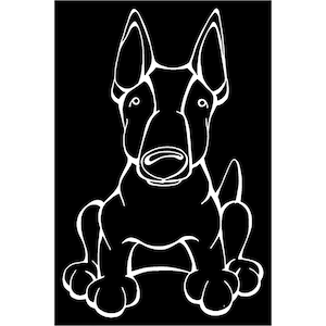Mini Bull Terrier Decal Dog Window Sticker