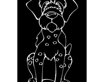 German Wirehaired Pointer Decal Dog