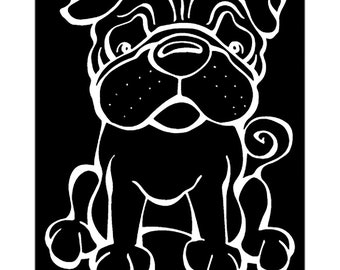 Pug Decal Dog