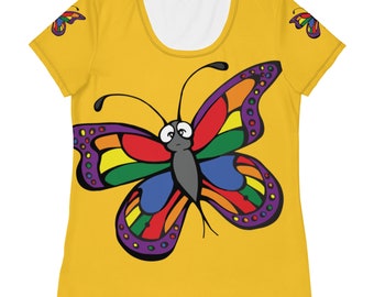 Pride Butterfly All-Over Print Women's Athletic T-shirt
