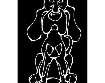 Black + Tan Coonhound Decal Dog