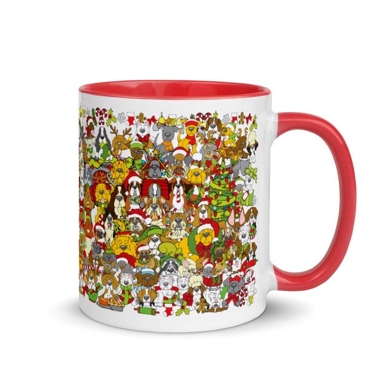 The Twelve Dogs of Christmas Mug with Red Inside image 2