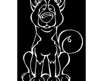 Akita Decal Dog