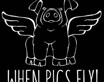 Chester White Pig - When Pigs Fly Decal