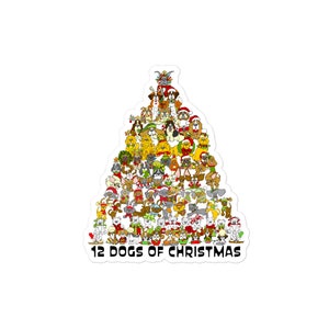 12 Dogs of Christmas Tree Bubble-free stickers image 2