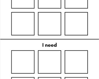 Educazione speciale Sento/Ho bisogno di immagini stampabili ABA Lifeskills EI