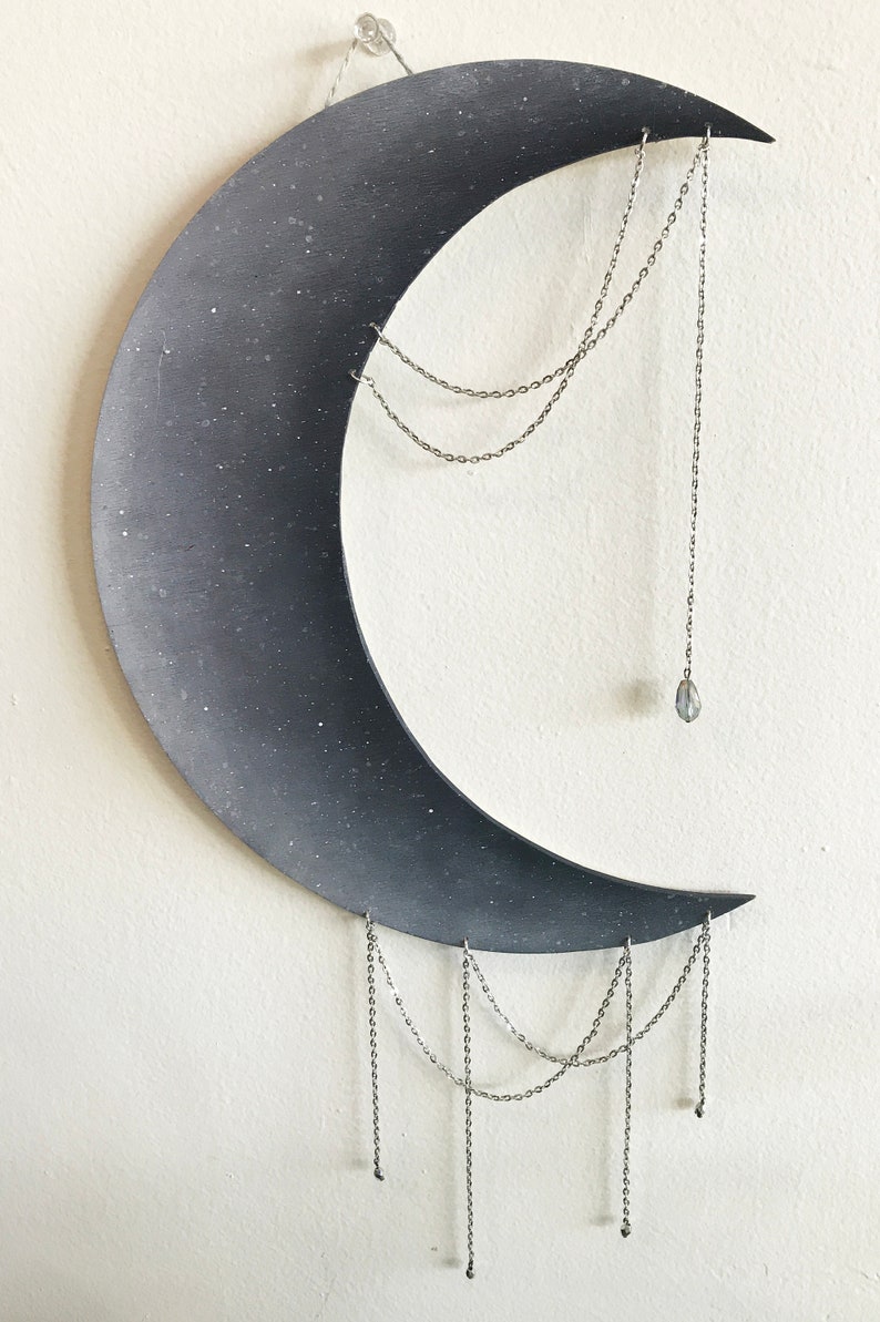Large Hanging Crescent Moon Lunar spaceinspired home Etsy