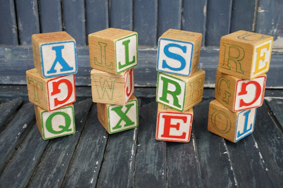 vintage abc blocks
