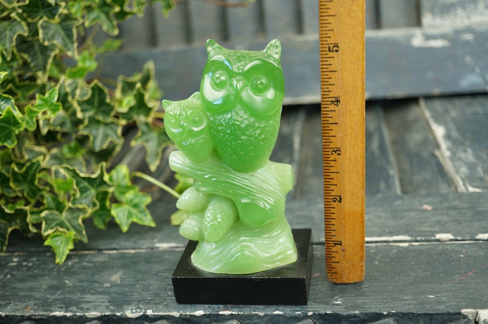 Vintage Wony Ltd Italy Owls on Branch Figurine Faux Jade on Etsy
