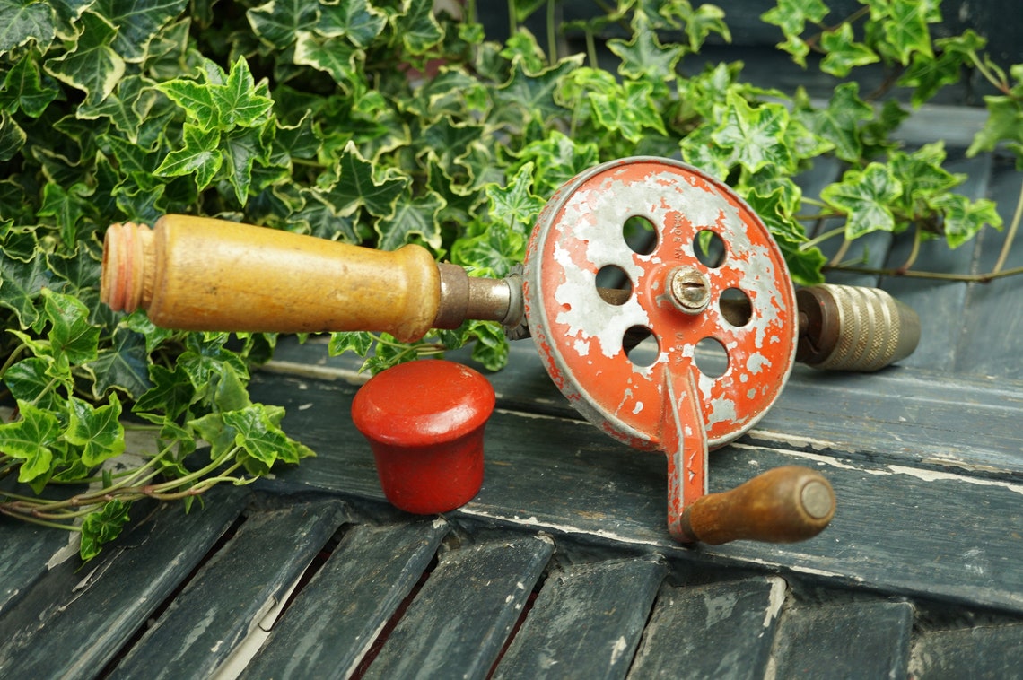 Vintage Egg Beater Drill / Egg Beater Auger / Hand Crank Etsy