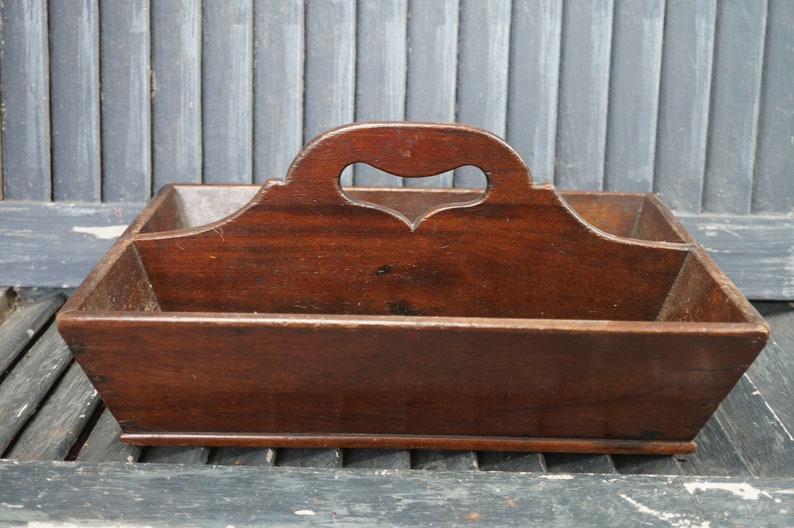 Antique Wood Silverware Tray / Vintage Utensil Tray / Cutlery Etsy