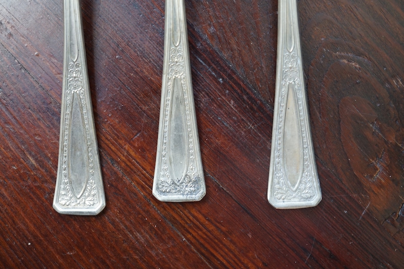 Silver Plate Flatware 3 Nickel Silver Forks Wedding Mid Century Flatware Serve Ware Vintage Forks