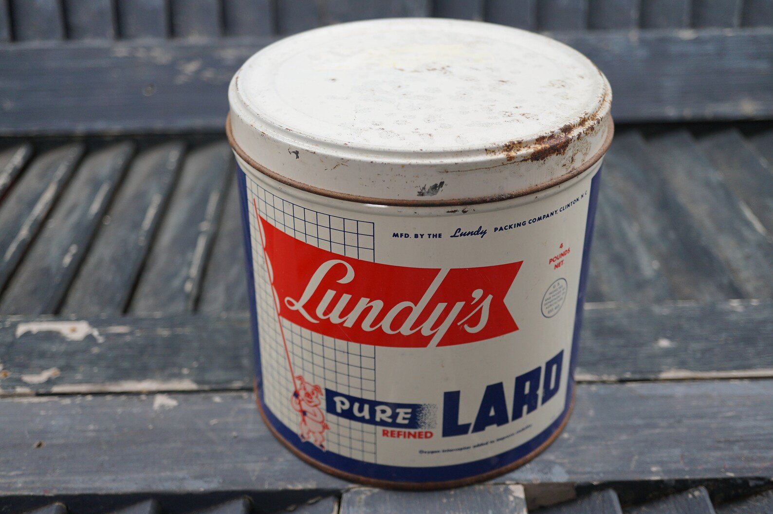 Lundy's Lard Can Tin / Vintage Advertisement / Mid Century Etsy