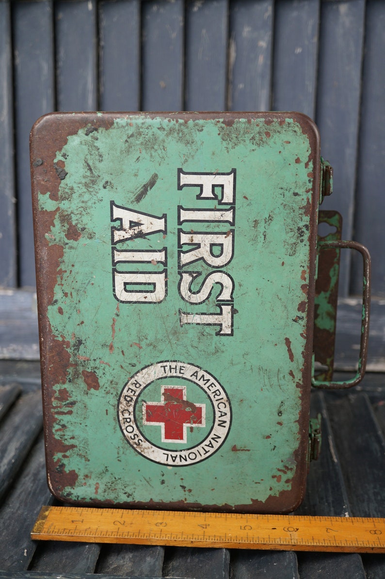 First Aid Kit Vintage Medical First Aid Kit The American National Red Cross First Aid Kit Medical Kit Survival