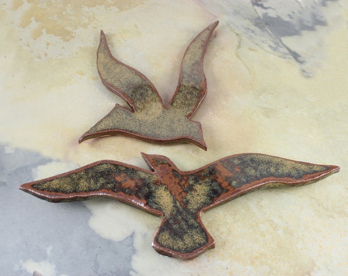 Ceramic Birds in Flight Wall Hanging Rustic Wall Art Etsy