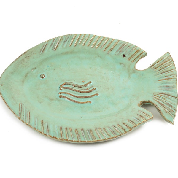 Whimsical Fish Plate or Wall Hanging - Coastal Art - Beach Decor