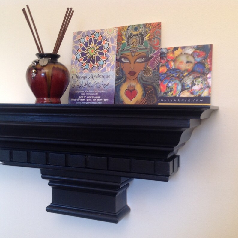 Free Shipping Black Satin Paint Fireplace Mantel Shelf With Etsy