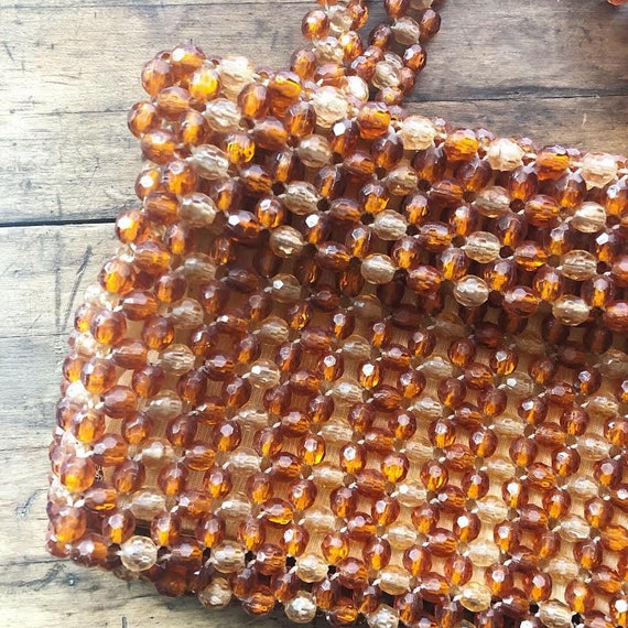 Vintage Mid century beaded zip handbag - image 3